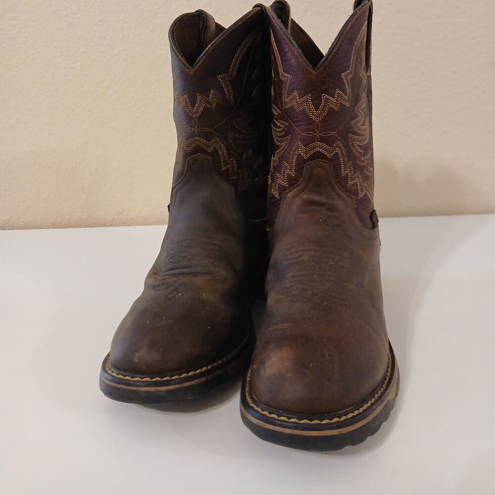 Tony Lama boys black and brown boots